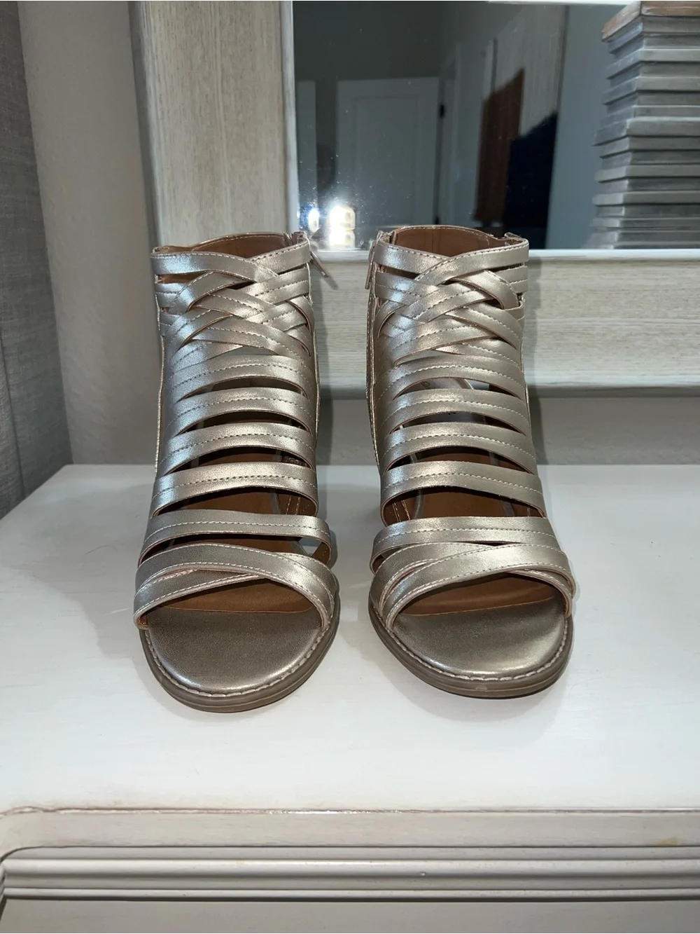 Universal Thread Metallic Block Heel Sandals